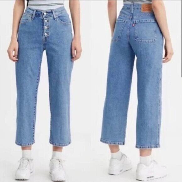 NWOT Levi’s Mile High Crop Wide Leg Jeans in Light Wash 25 - Picture 3 of 8